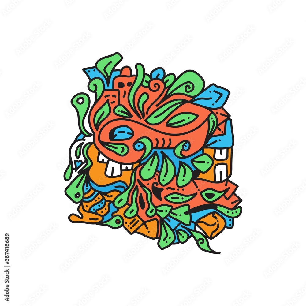 vector illustration of abstract colorful ornaments. Batik illustrations for print, fabric, web, promotion and wallpaper designs