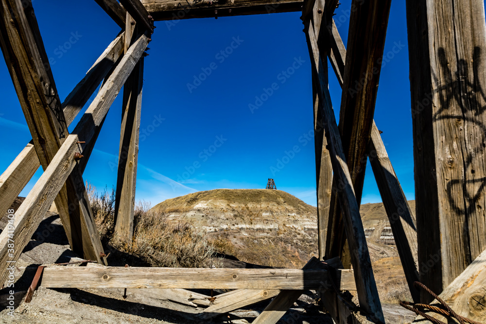 Abandoned Star Mine high on a hill. Drumheller, Alberta, Canada Abandoned Star Mine high on a hill. Drumheller, Alberta, Canada