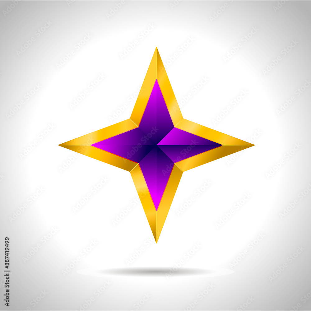 illustration of a purple gold star on steel background. vector file New year Christmas illustration of a purple gold star on steel background. vector file New year Christmas