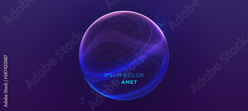 Glowing lines liquid dynamic flow. Trendy fluid cover design. Outline cartography landscape effect with topography relief elements. Eps10 vector illustration