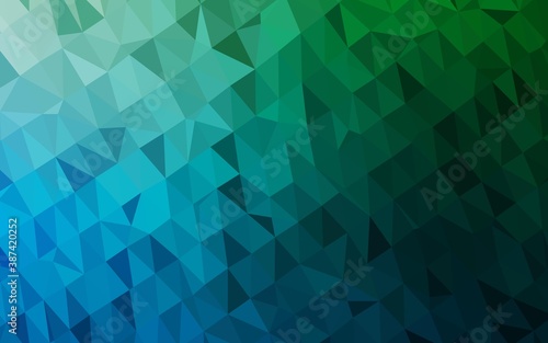 Dark Blue, Green vector polygon abstract backdrop.