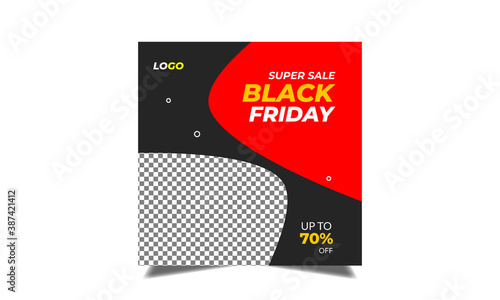 Black Friday super sale offer social media post design template
