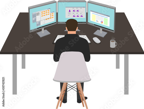 Man using computer