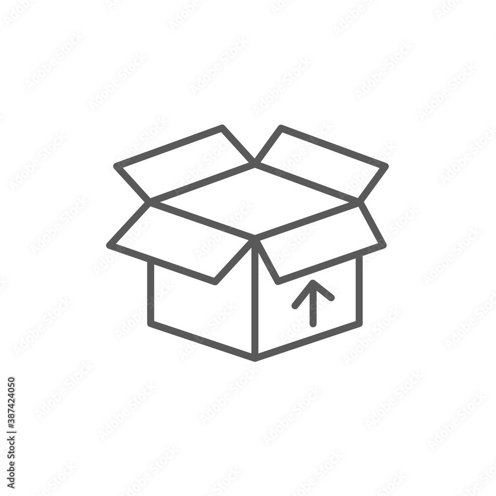 Box with arrow up inward, incoming loading icon thin line for web and mobile, modern minimalistic flat design. Vector dark grey icon on light grey background. Box with arrow up inward, incoming loading icon thin line for web and mobile, modern minimalistic flat design. Vector dark grey icon on light grey background.