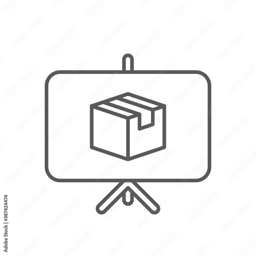 Product module line icon. Marketing, presentation, advertising. Abstract product concept. Vector illustration can be used for topics like promotion, business, development Product module line icon. Marketing, presentation, advertising. Abstract product concept. Vector illustration can be used for topics like promotion, business, development