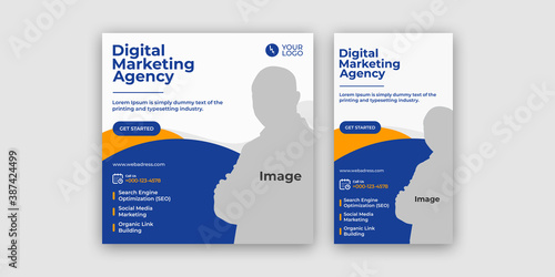 Digital marketing business web banner social media post template