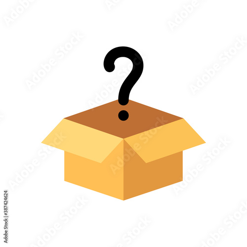 Open mystery box icon. Clipart image isolated on white background