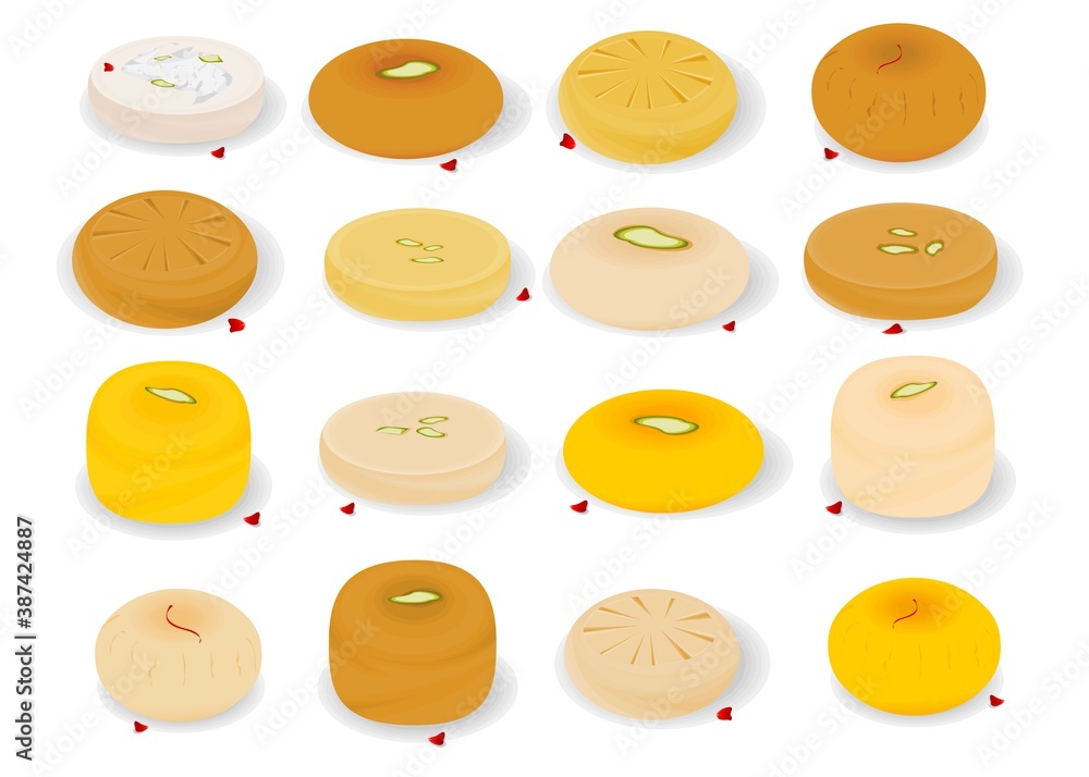 Peda Indian Sweets or Mithai Food Vector Peda Indian Sweets or Mithai Food Vector