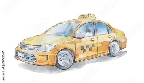 Fotografia classic taxi car watercolor art