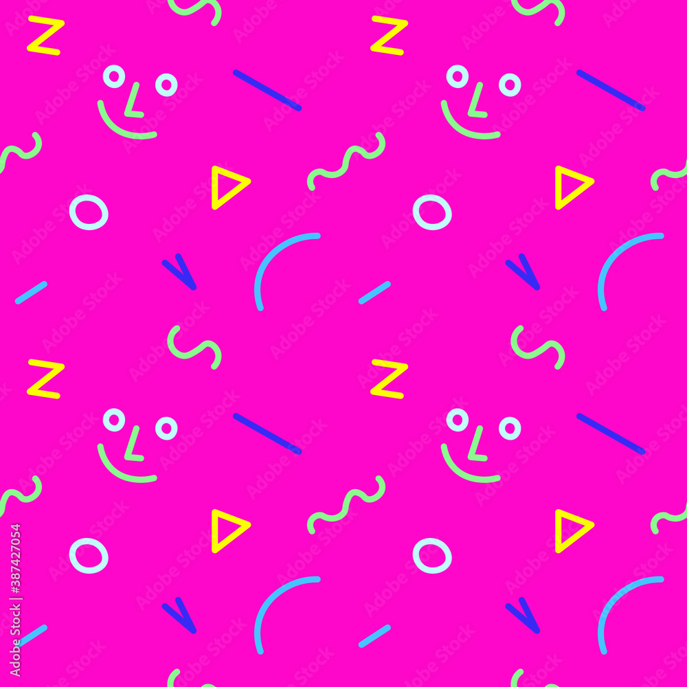seamless pattern with abstract shapes on a pink background seamless pattern with abstract shapes on a pink background