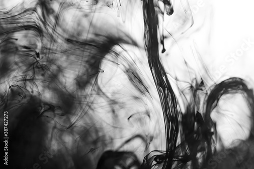 Abstract background black ink in water