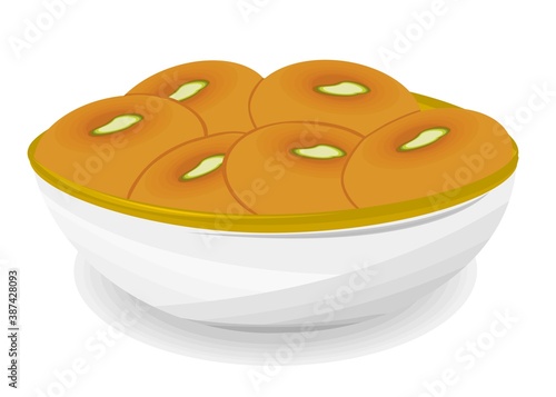 Peda Indian Sweets or Mithai Food Vector