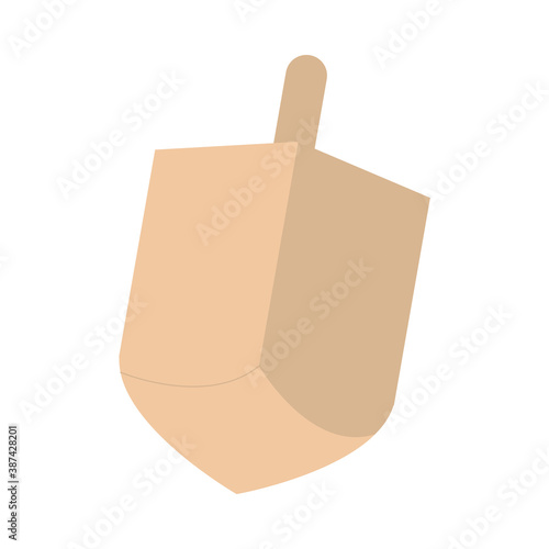 hanukkah, wood dreidel toy culture traditional flat icon