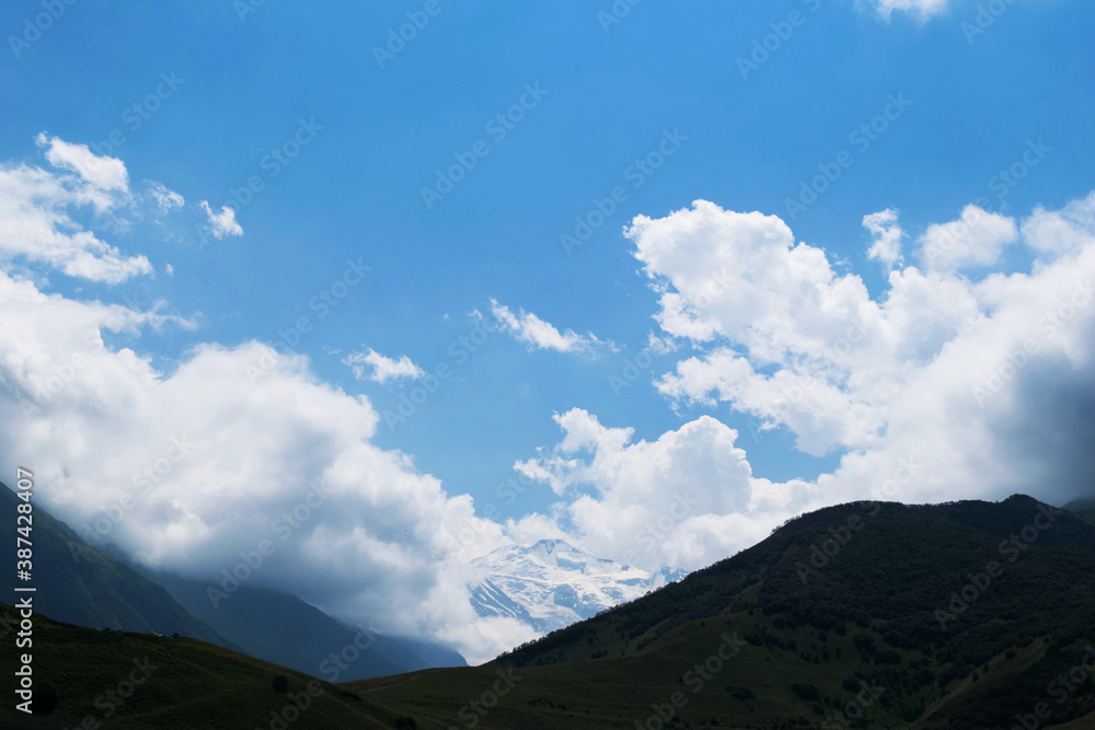 View of the mountains of the North Caucasus. Karmadon gorge