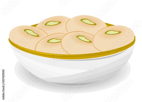 Peda Indian Sweets or Mithai Food Vector
