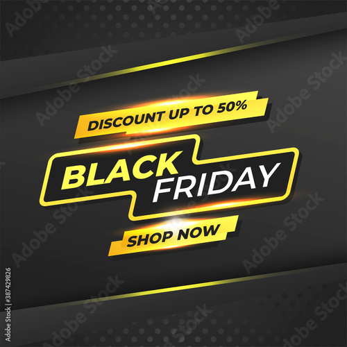 Black Friday Promotion Yellow Abstract Concept