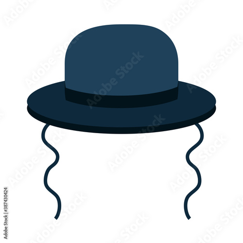 hanukkah, orthodox jewish hat accessory traditional flat icon