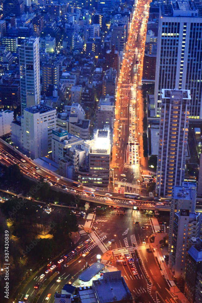 東京都心赤羽橋交差点夜景 Stock Photo Adobe Stock