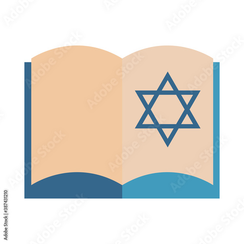 hanukkah, torah book religious judaism flat icon