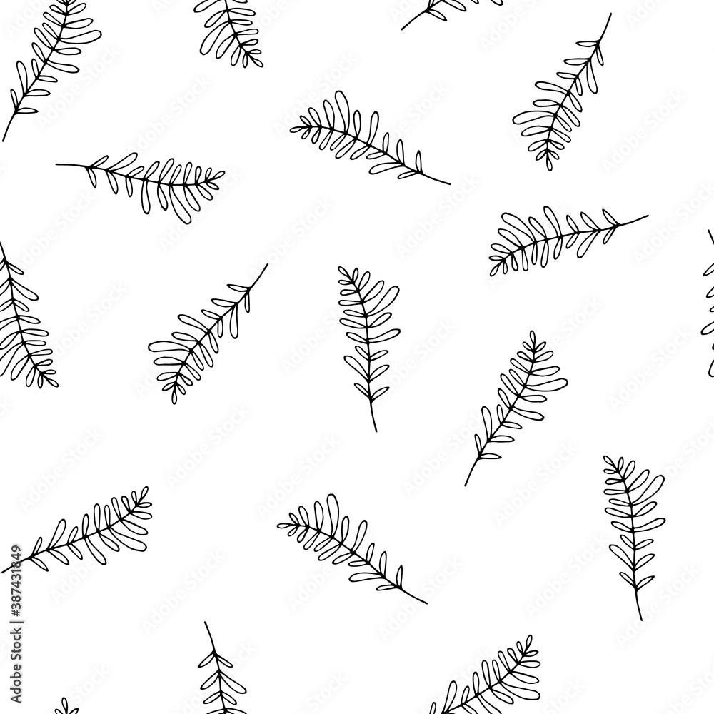 Hand drawn floral seamless pattern