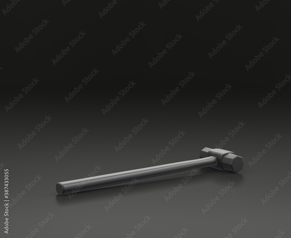 Dark gray sledge hammer on black background, single color workshop tool, 3d rendering Dark gray sledge hammer on black background, single color workshop tool, 3d rendering