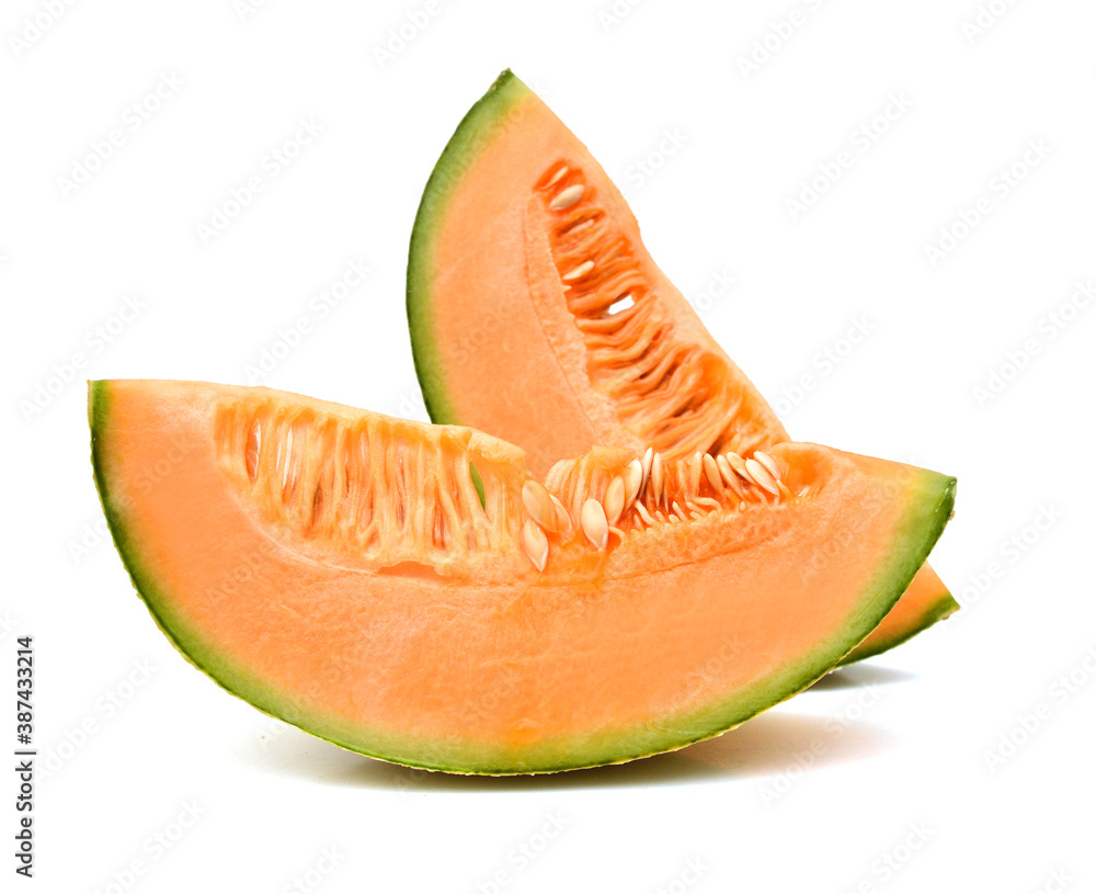cantaloupe melon on white background cantaloupe melon on white background