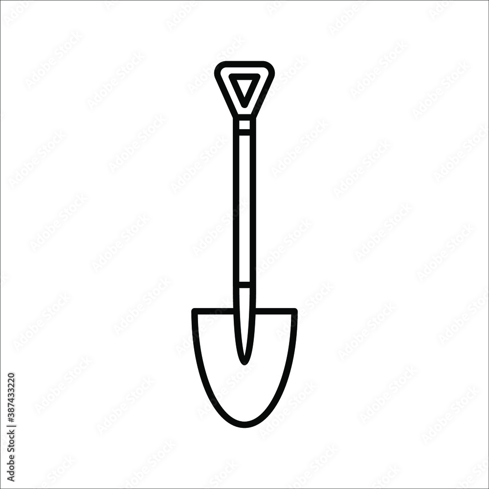 Mini Shovel icon flat. Illustration isolated vector sign symbol Mini Shovel icon flat. Illustration isolated vector sign symbol