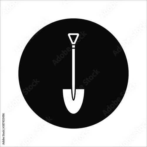 Mini Shovel icon flat. Illustration isolated vector sign symbol