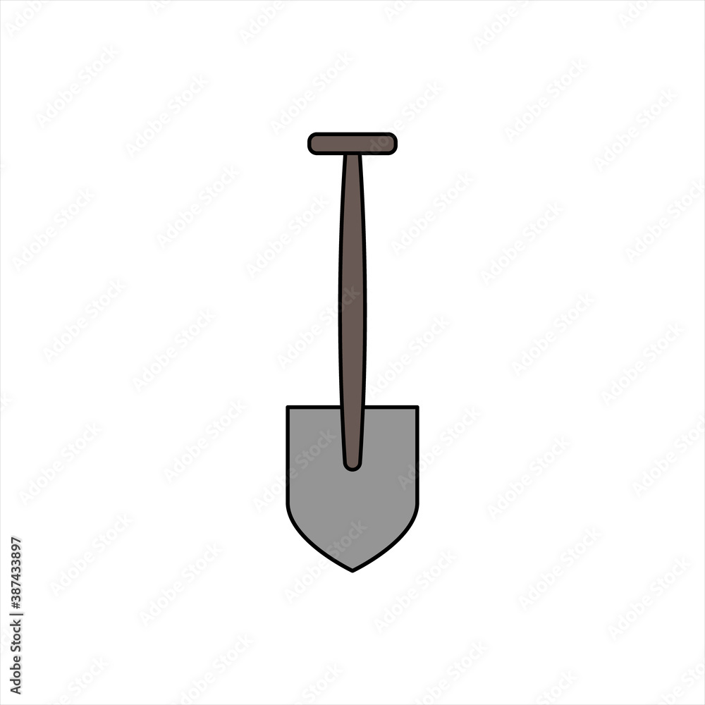 Mini Shovel icon flat. Illustration isolated vector sign symbol Mini Shovel icon flat. Illustration isolated vector sign symbol