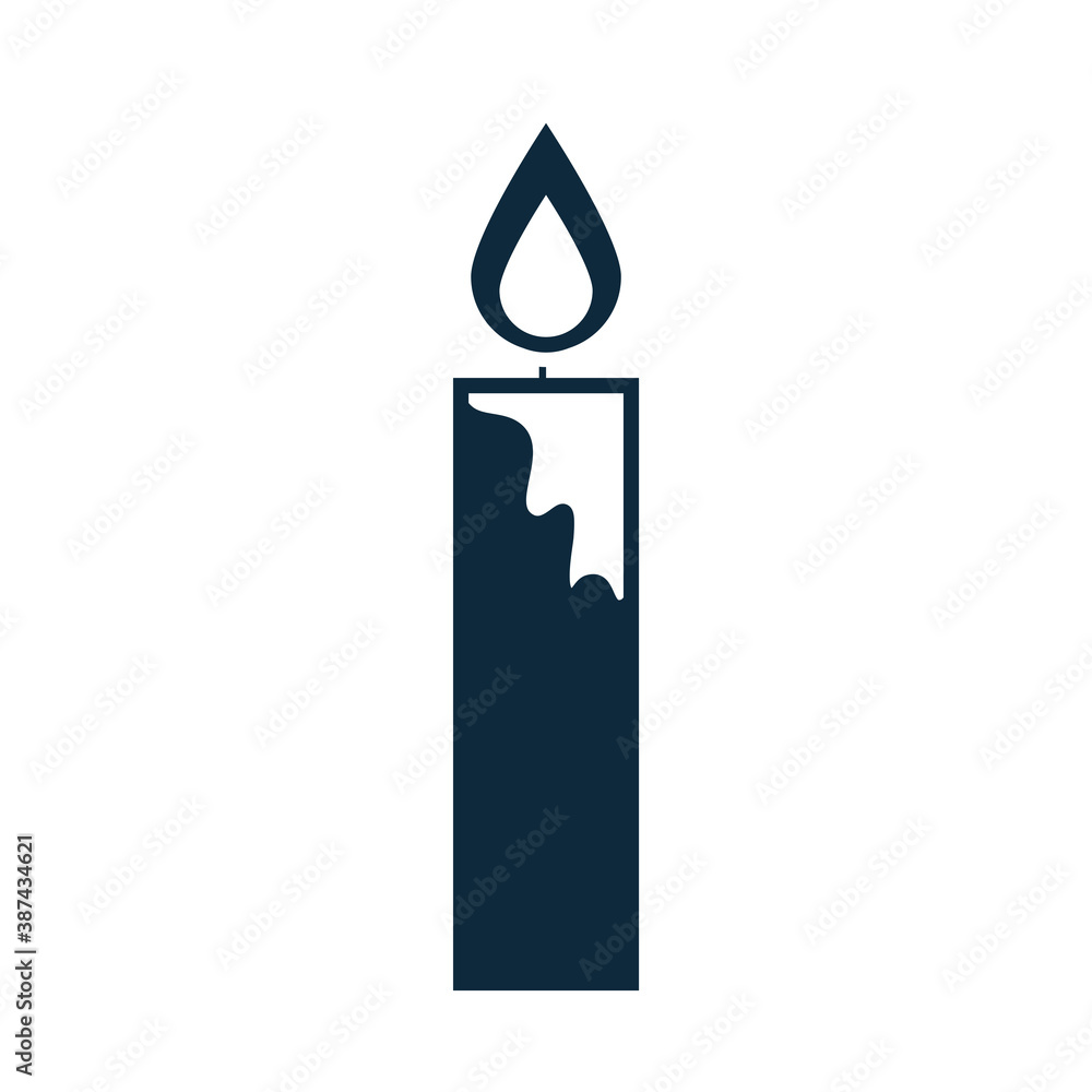 burning candle decoration light silhouette icon burning candle decoration light silhouette icon