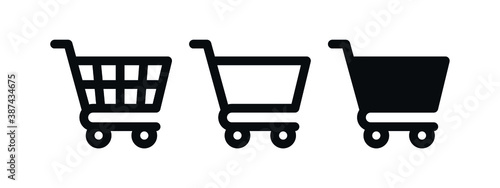 shopping cart icon, Full and empty shopping cart symbol shop and sale icon