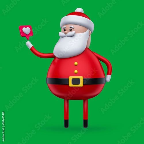 santa claus with heart icon