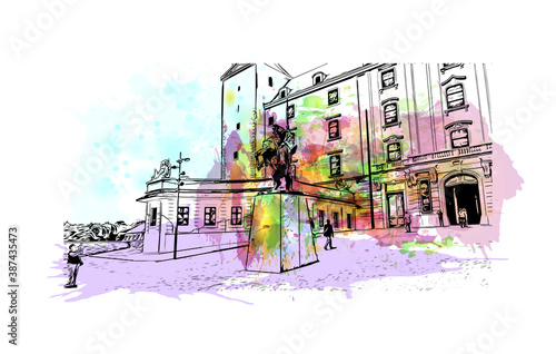 Fotografie Building view with landmark of Bratislava is the capital and largest city of Slovakia