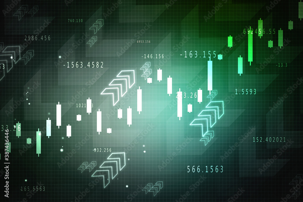 2d rendering Stock market online business concept. business Graph 2d rendering Stock market online business concept. business Graph