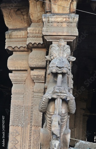 stone carving and sculptures of meenakshi amman temple madurai tamil nadu 