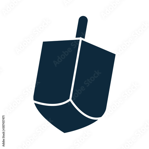 hanukkah, wood dreidel toy culture traditional silhouette icon