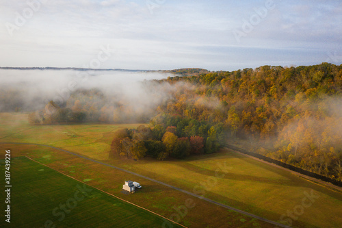 Aerial Sunrise in Frenchtown New Jersey photo