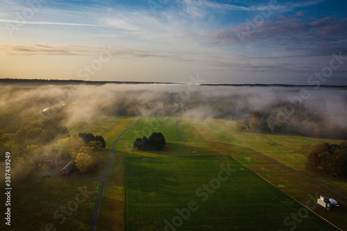 Aerial Sunrise in Frenchtown New Jersey photo