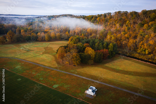 Aerial Sunrise in Frenchtown New Jersey photo