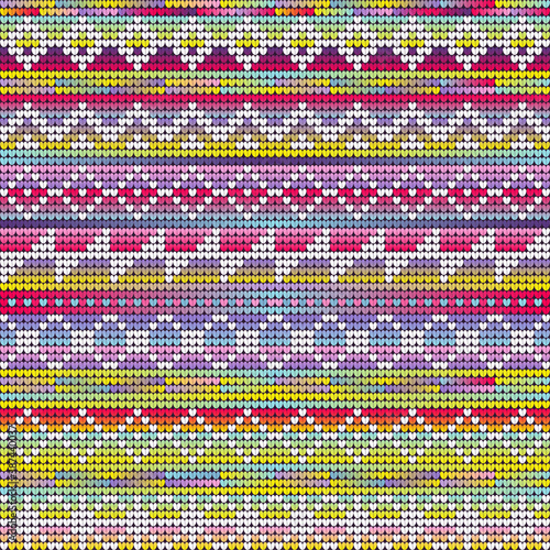 Neon gradien knitting geometric pattern of Christmas