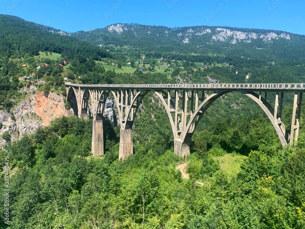 Tara Bridge and beautiful mountains in Montenegro Tara Bridge and beautiful mountains in Montenegro