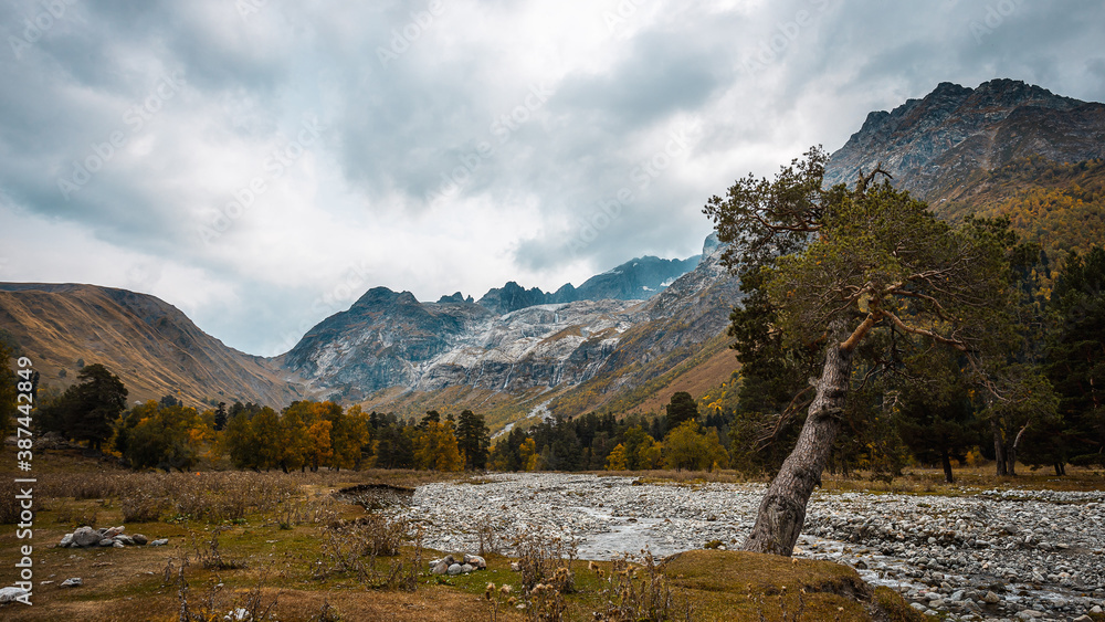 Arkhyz. Sofia's lakes. Sofia's waterfalls. Lakes on top of mountains. Landscape Arkhyz. Sofia's lakes. Sofia's waterfalls. Lakes on top of mountains. Landscape