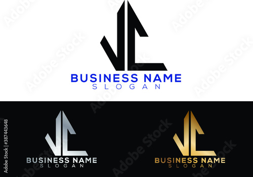 VC initial letters linked triangle shape logo