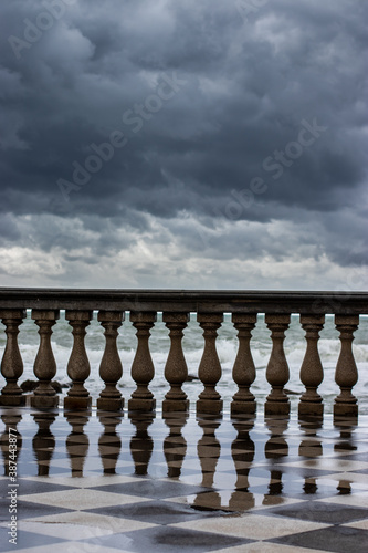 Mascagni Terrace with stormy weather - Livorno