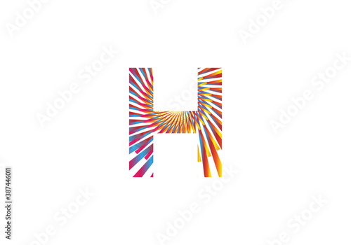 Abstract letter H logo design And Minimalist Colorful Design.