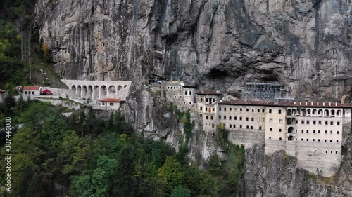 Sumela monastery Turkey aerial view