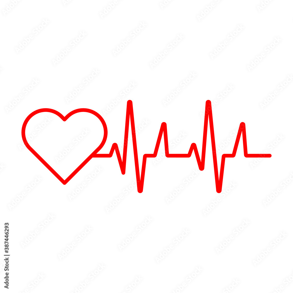 Heartbeat, medical line red isolated on white background EPS Vector Heartbeat, medical line red isolated on white background EPS Vector