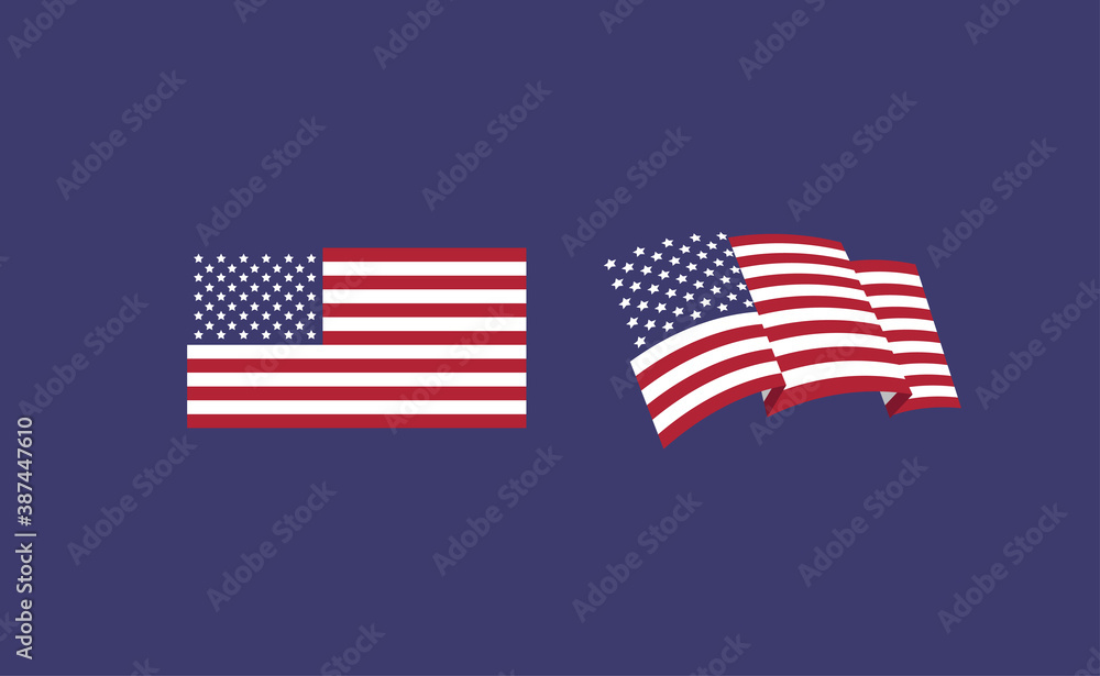 Flag of the United States of America. USA national symbol vector. Flag of the United States of America. USA national symbol vector.