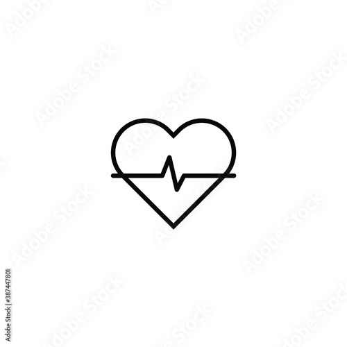 Heartbeat, medical line red isolated on white background EPS Vector