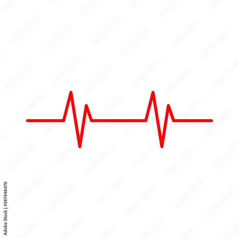 Heartbeat, medical line red isolated on white background EPS Vector Heartbeat, medical line red isolated on white background EPS Vector